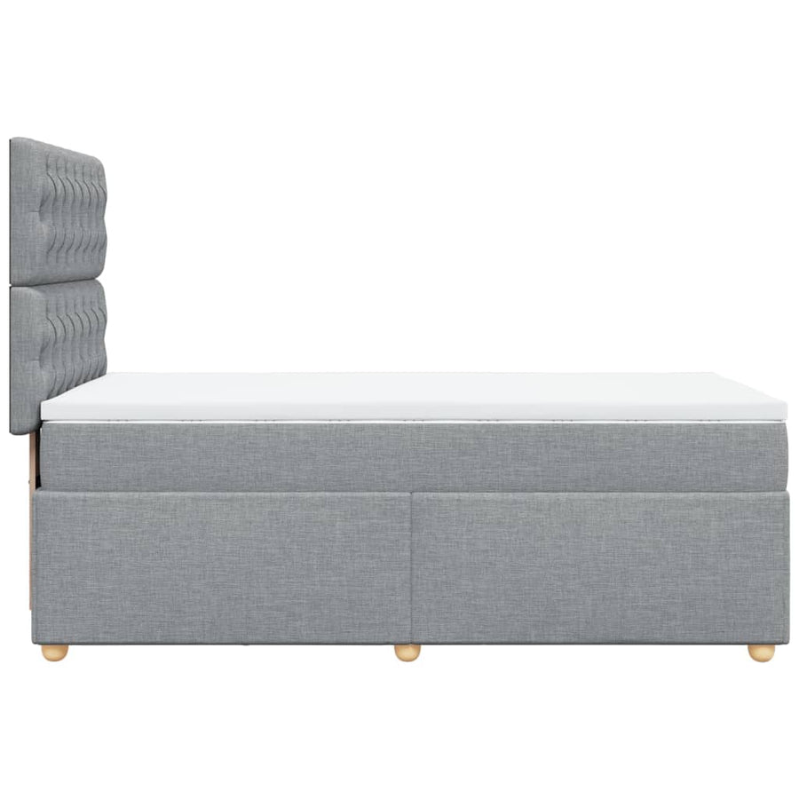 Boxspring met matras stof lichtgrijs 80x200 cm