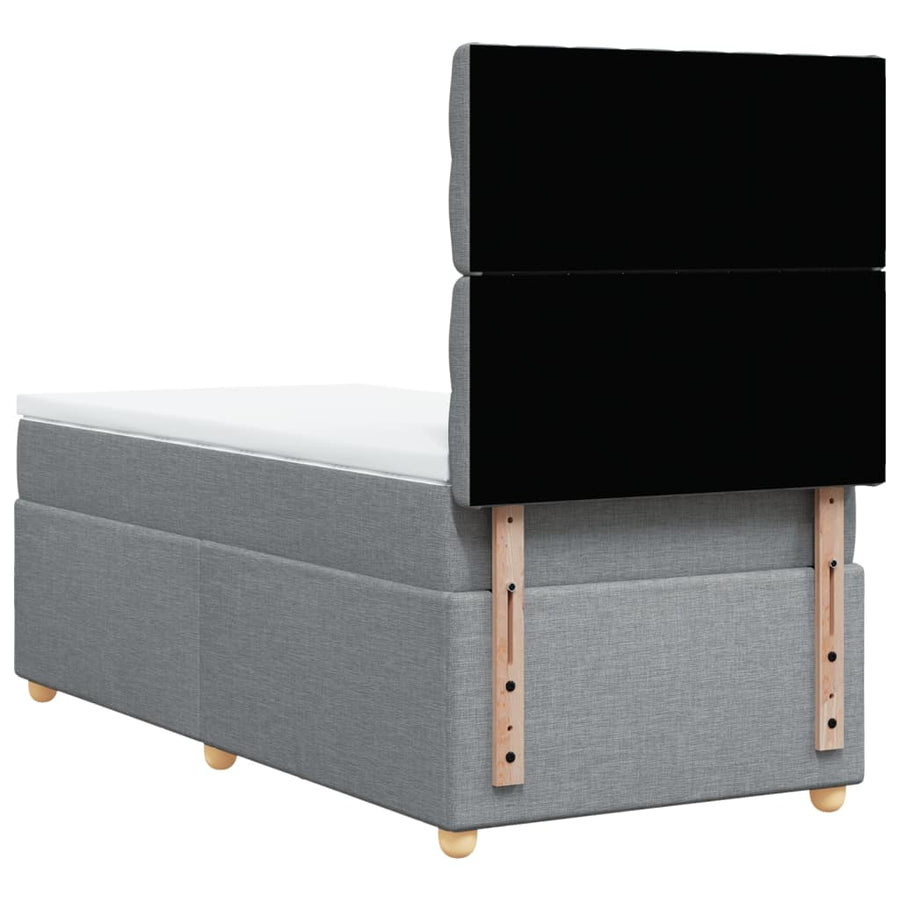 Boxspring met matras stof lichtgrijs 80x200 cm
