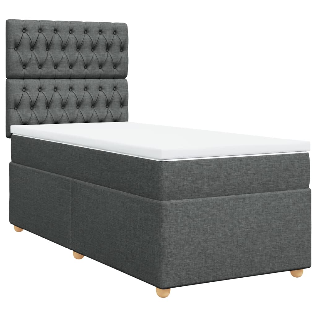 Boxspring met matras stof donkergrijs 80x200 cm