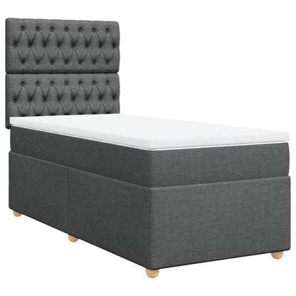 Boxspring met matras stof donkergrijs 80x200 cm