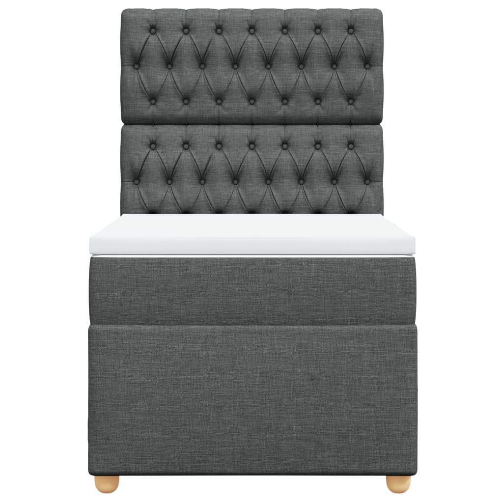 Boxspring met matras stof donkergrijs 80x200 cm
