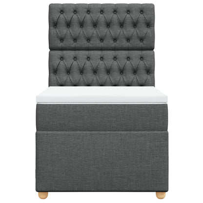 Boxspring met matras stof donkergrijs 80x200 cm