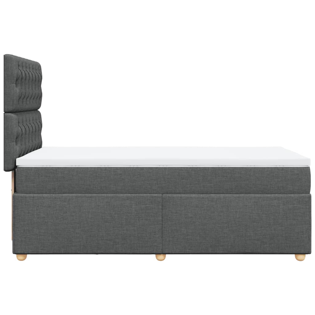 Boxspring met matras stof donkergrijs 80x200 cm