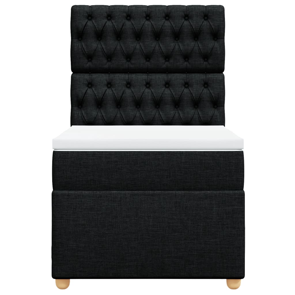 Boxspring met matras stof zwart 80x200 cm