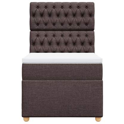 Boxspring met matras stof donkerbruin 80x200 cm