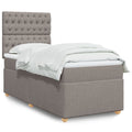 Boxspring met matras stof taupe 80x200 cm