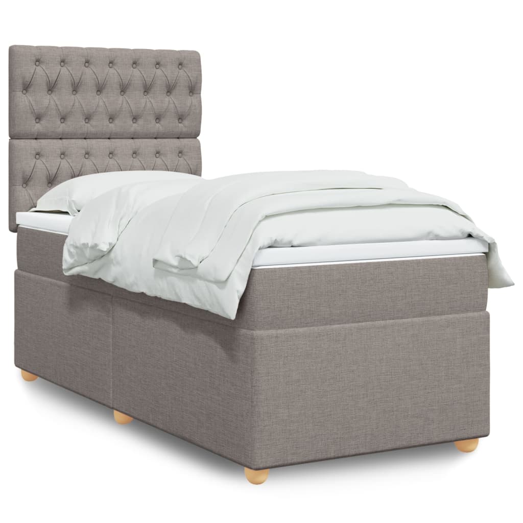 Boxspring Met Matras Stof 80 x 200 cm Taupe