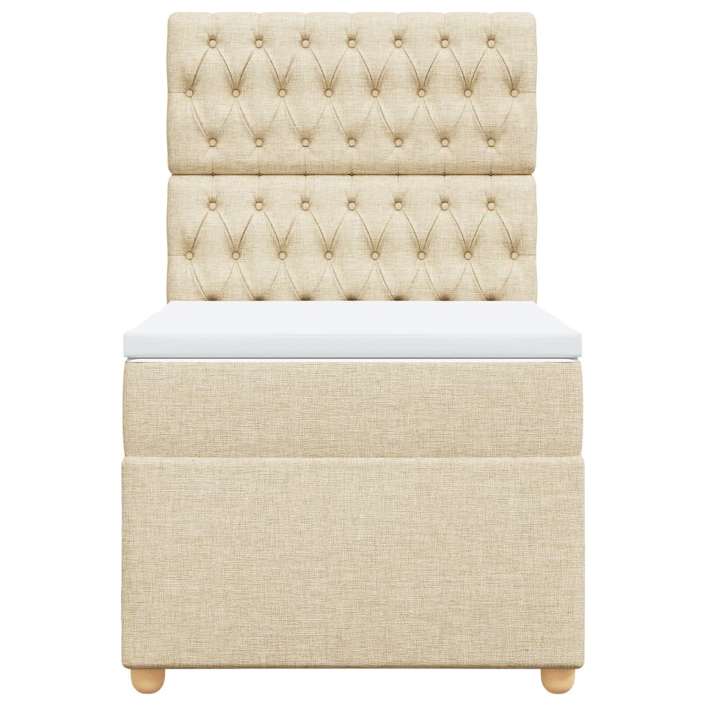 Boxspring met matras stof crèmekleurig 80x200 cm