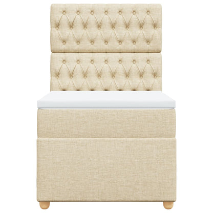 Boxspring met matras stof crèmekleurig 80x200 cm