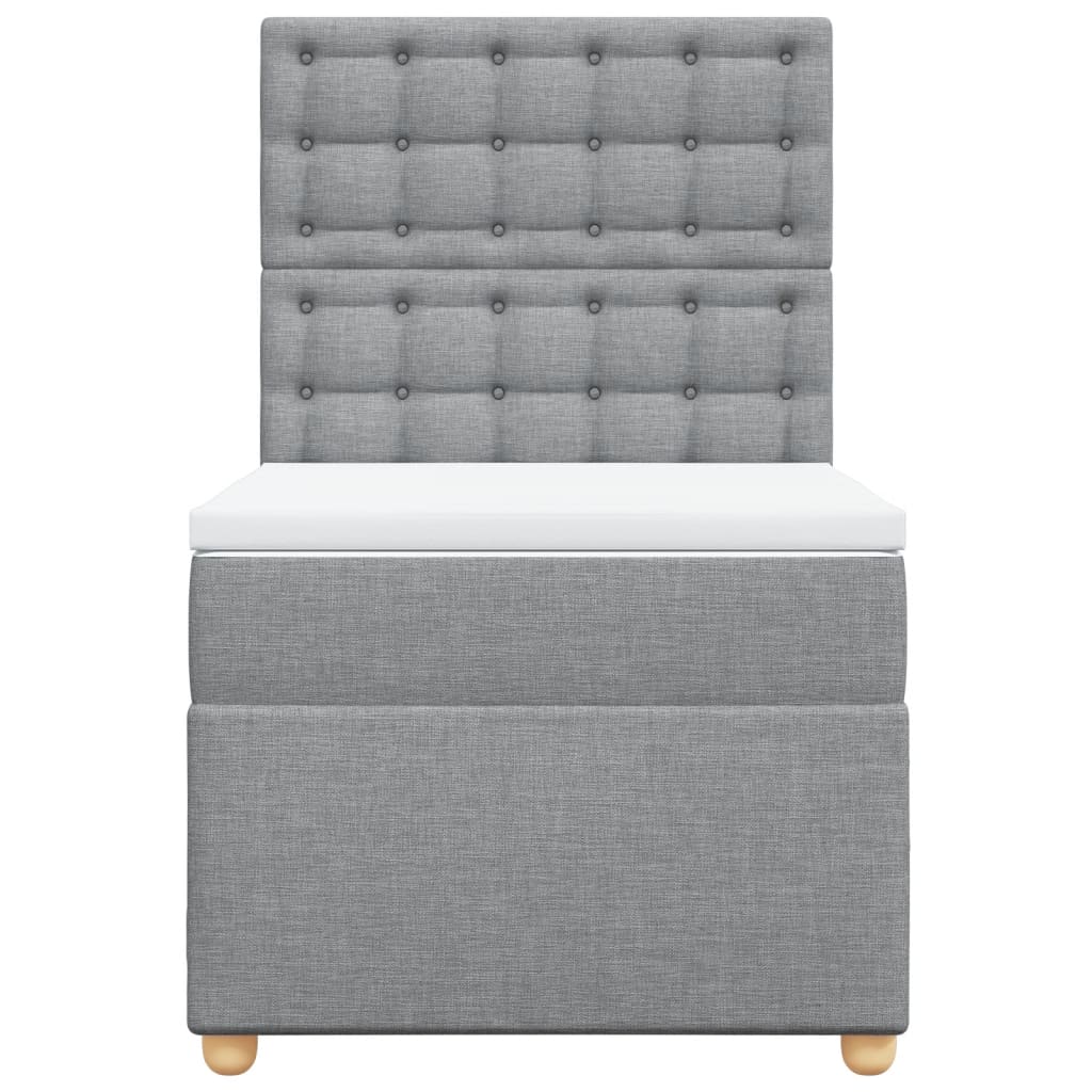 Boxspring met matras stof lichtgrijs 80x200 cm