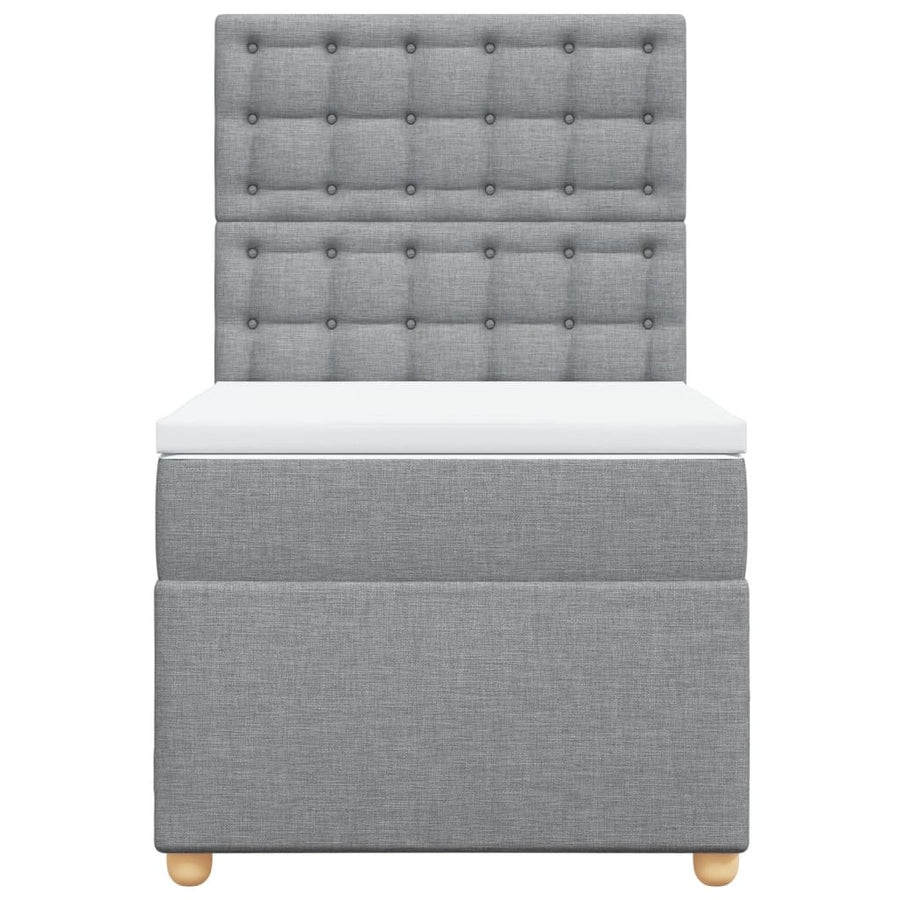 Boxspring met matras stof lichtgrijs 80x200 cm