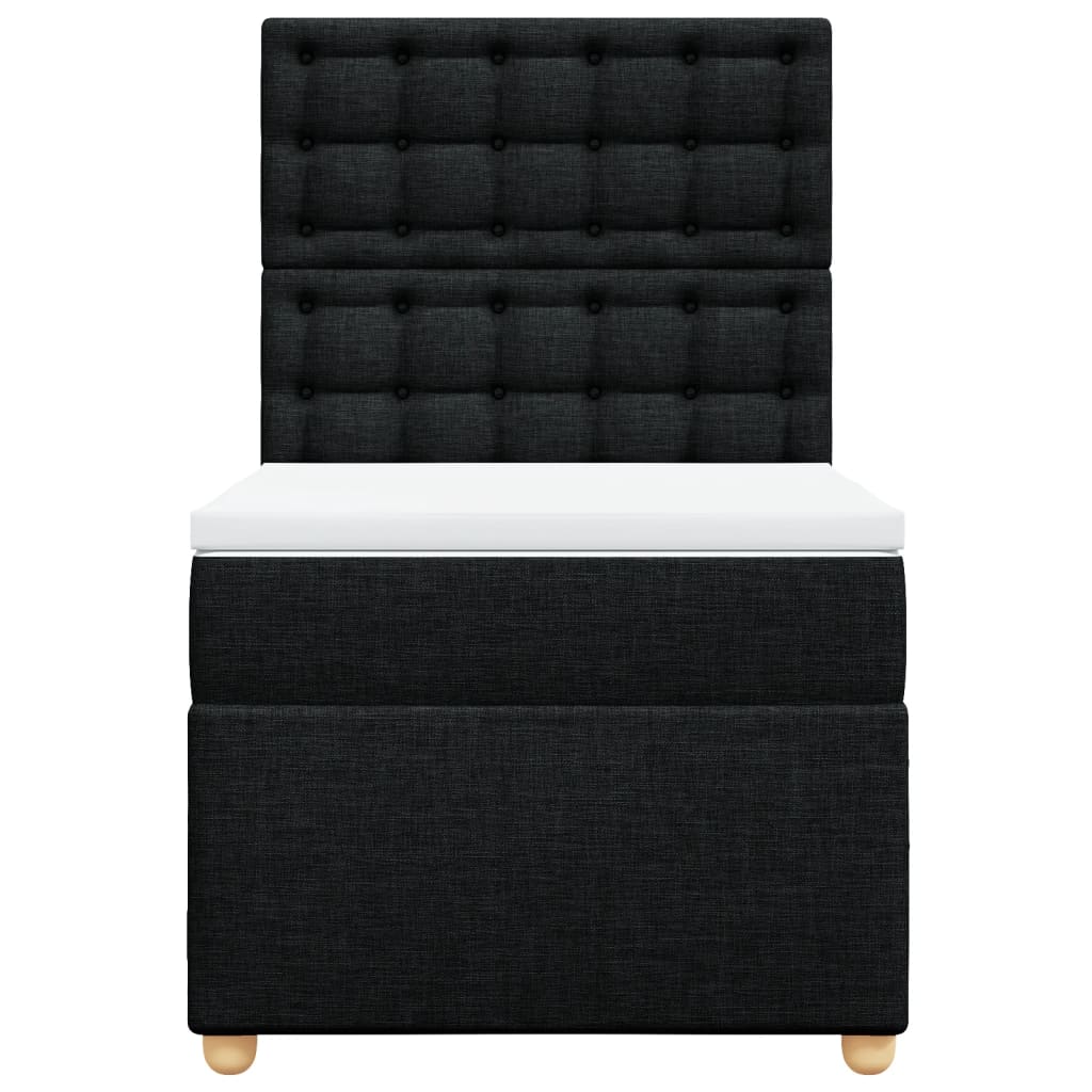 Boxspring met matras stof zwart 80x200 cm
