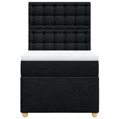 Boxspring met matras stof zwart 80x200 cm