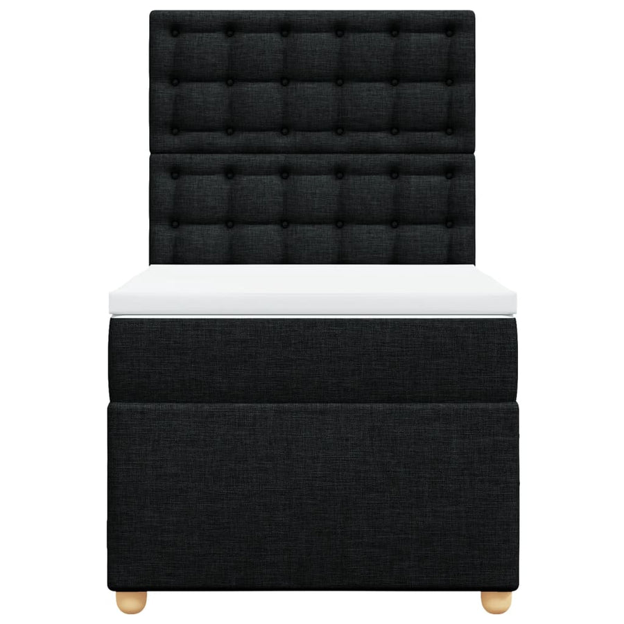 Boxspring met matras stof zwart 80x200 cm