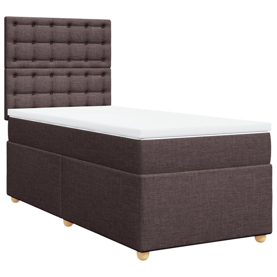 Boxspring Met Matras Stof 80 x 200 cm Donkerbruin