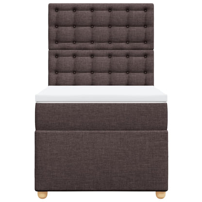 Boxspring Met Matras Stof 80 x 200 cm Donkerbruin