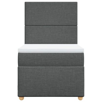 Boxspring met matras stof donkergrijs 90x190 cm