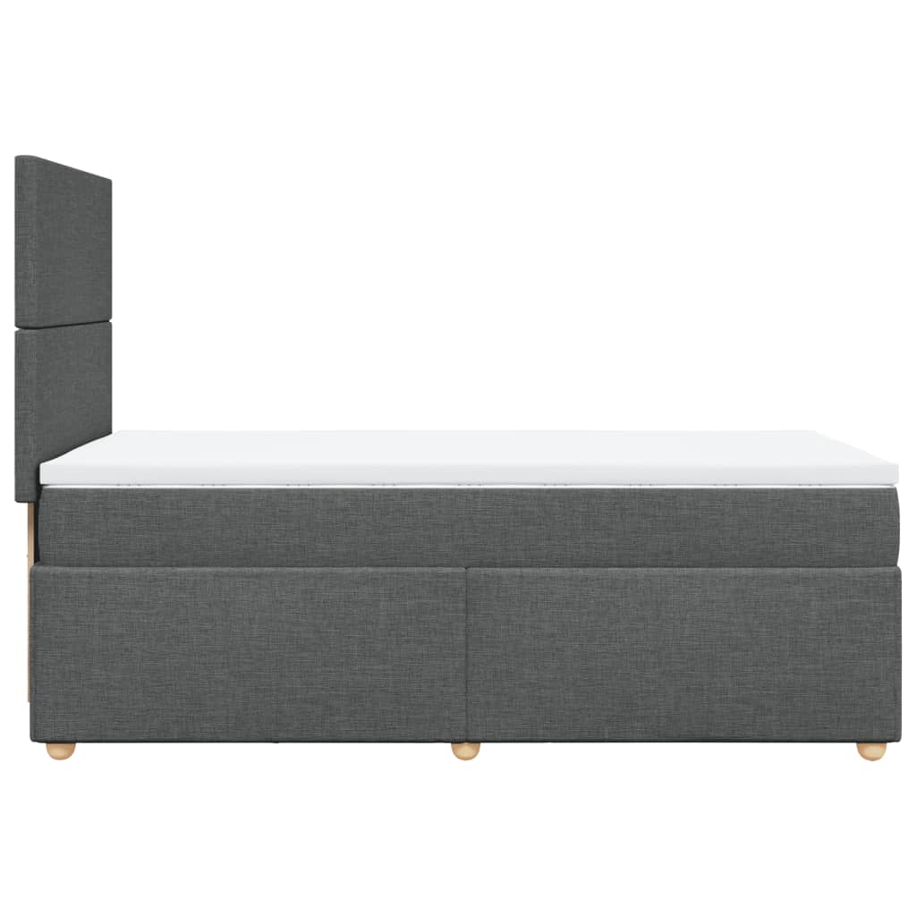 Boxspring met matras stof donkergrijs 90x190 cm