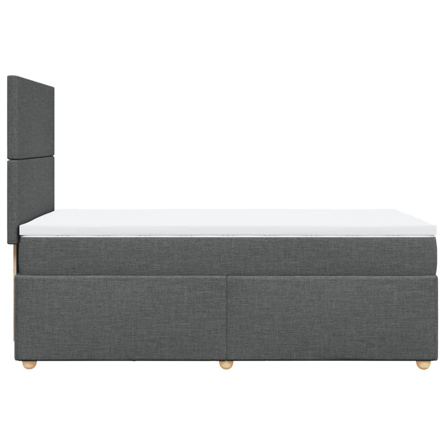 Boxspring met matras stof donkergrijs 90x190 cm