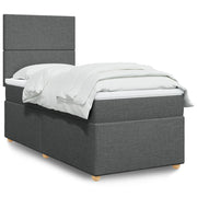 Boxspring met matras 90x190 cm donkergrijs