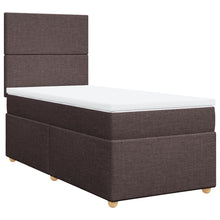 Boxspring met matras stof donkerbruin 90x190 cm
