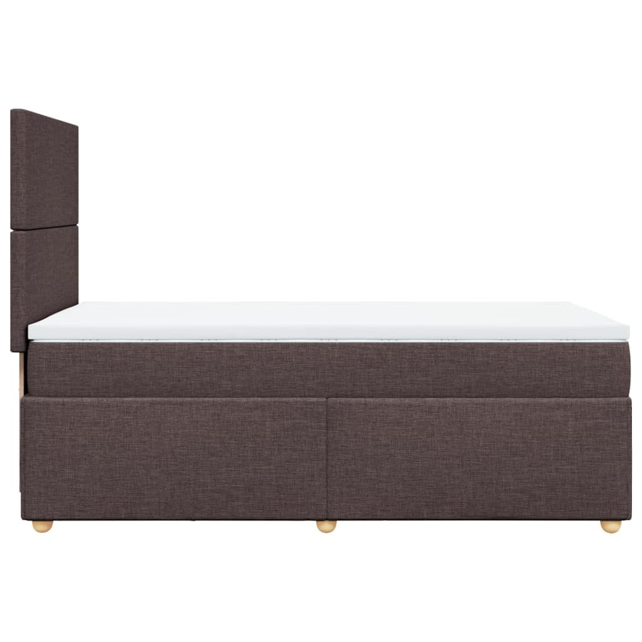 Boxspring met matras stof donkerbruin 90x190 cm