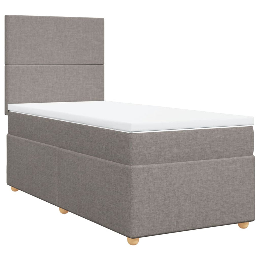 Boxspring met matras stof taupe 90x190 cm