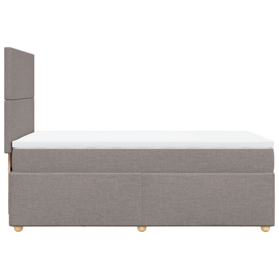 Boxspring met matras stof taupe 90x190 cm