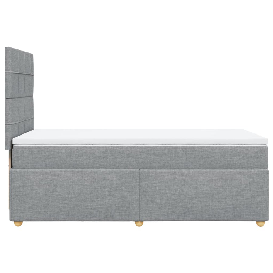 Boxspring met matras stof lichtgrijs 90x190 cm
