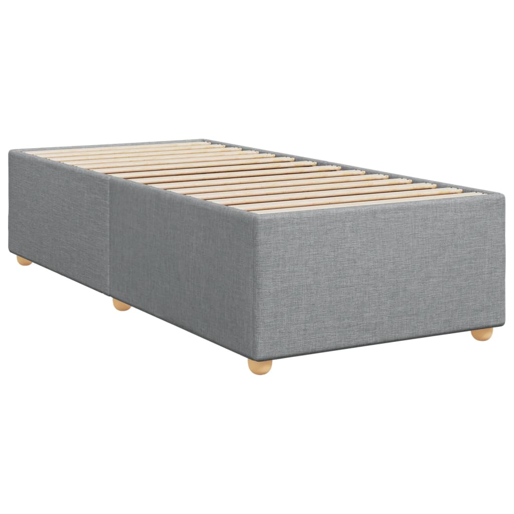Boxspring met matras stof lichtgrijs 90x190 cm