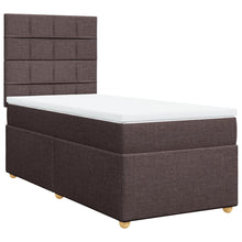 Boxspring met matras stof donkerbruin 90x190 cm
