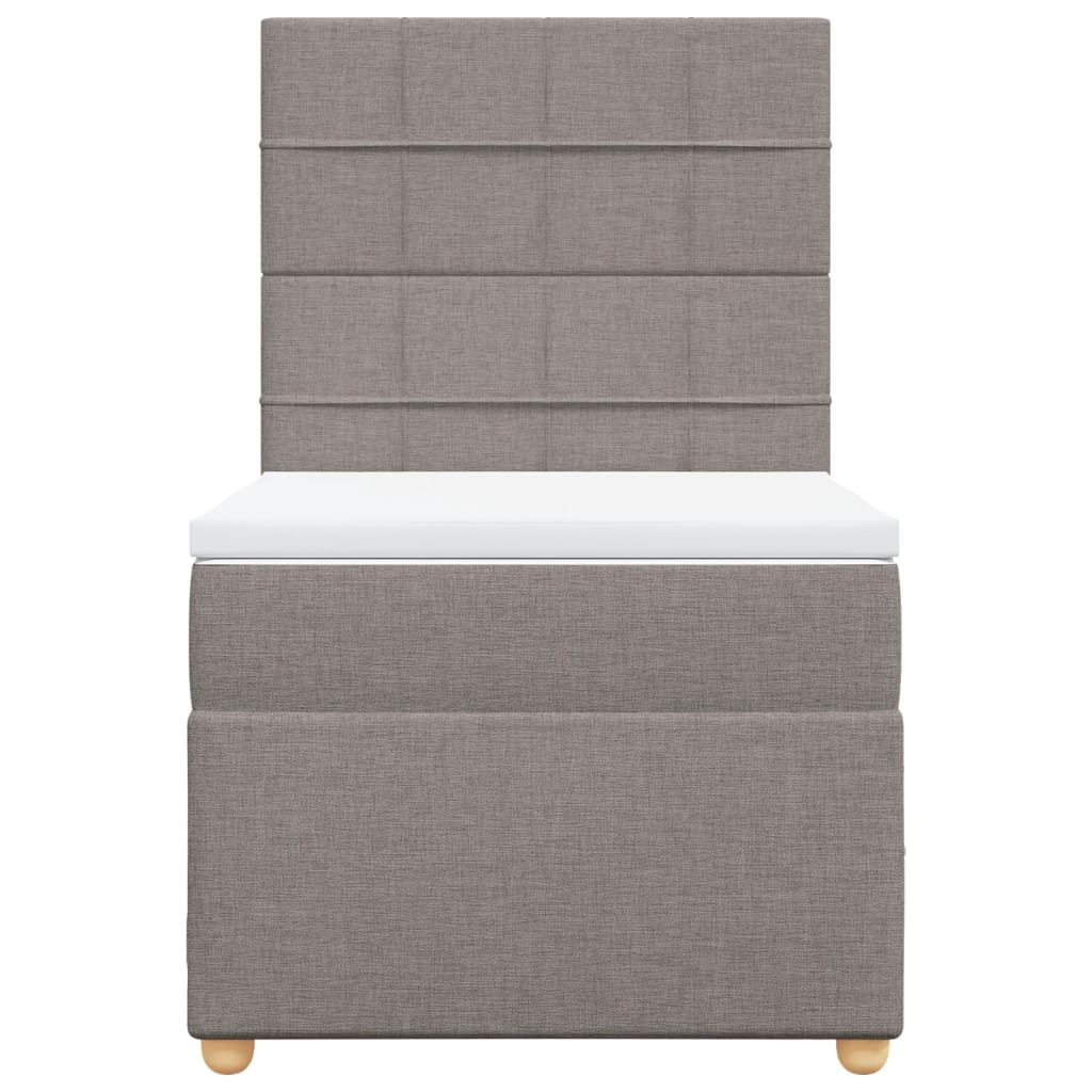 Boxspring met matras stof taupe 90x190 cm