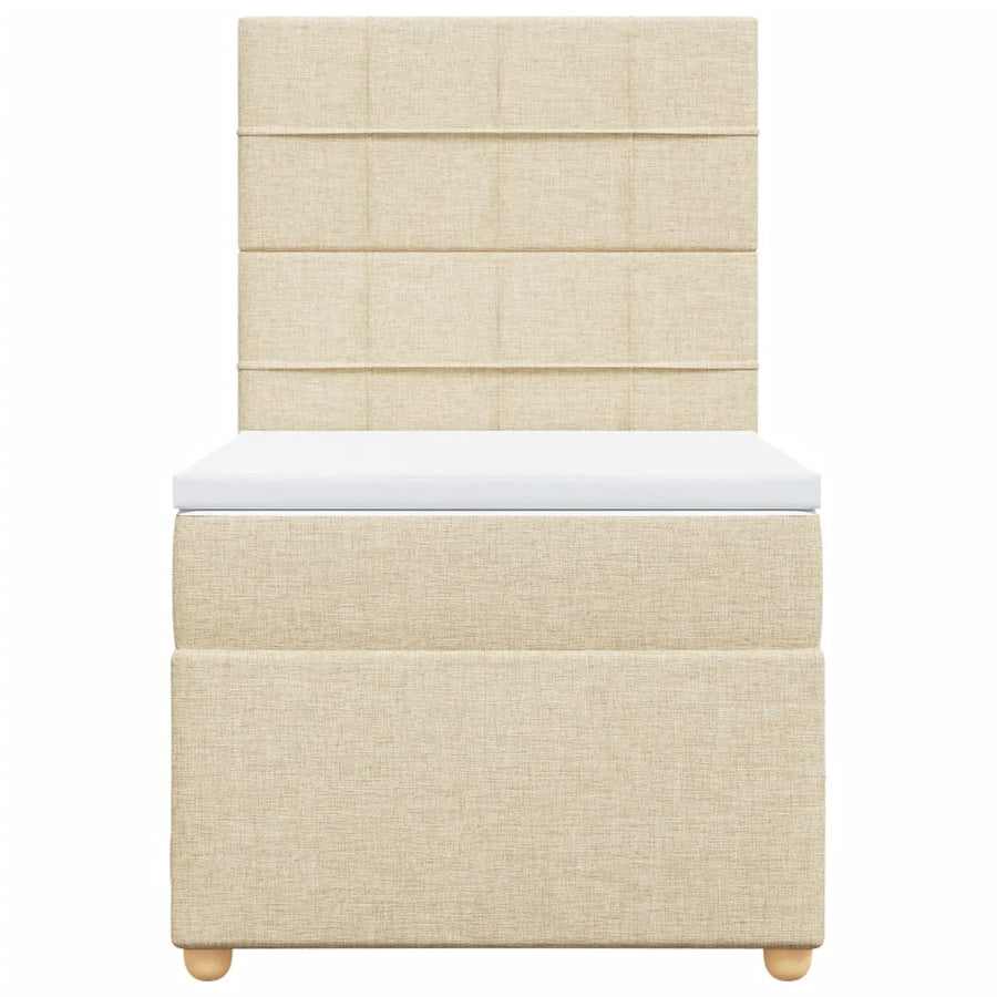 Boxspring met matras stof crèmekleurig 90x190 cm