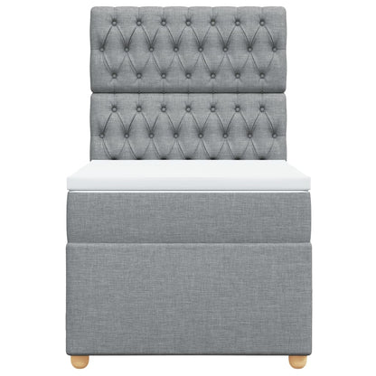 Boxspring met matras stof lichtgrijs 90x190 cm