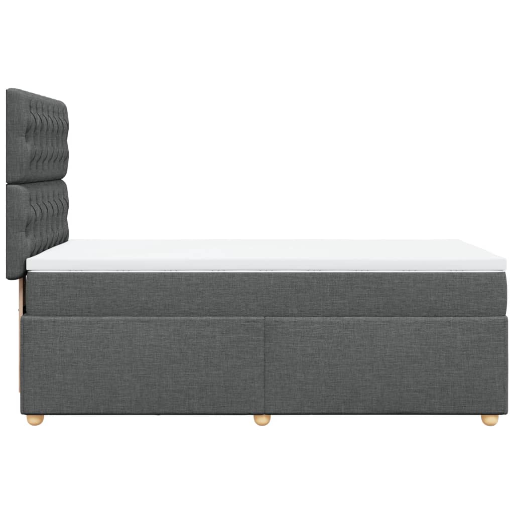 Boxspring met matras stof donkergrijs 90x190 cm