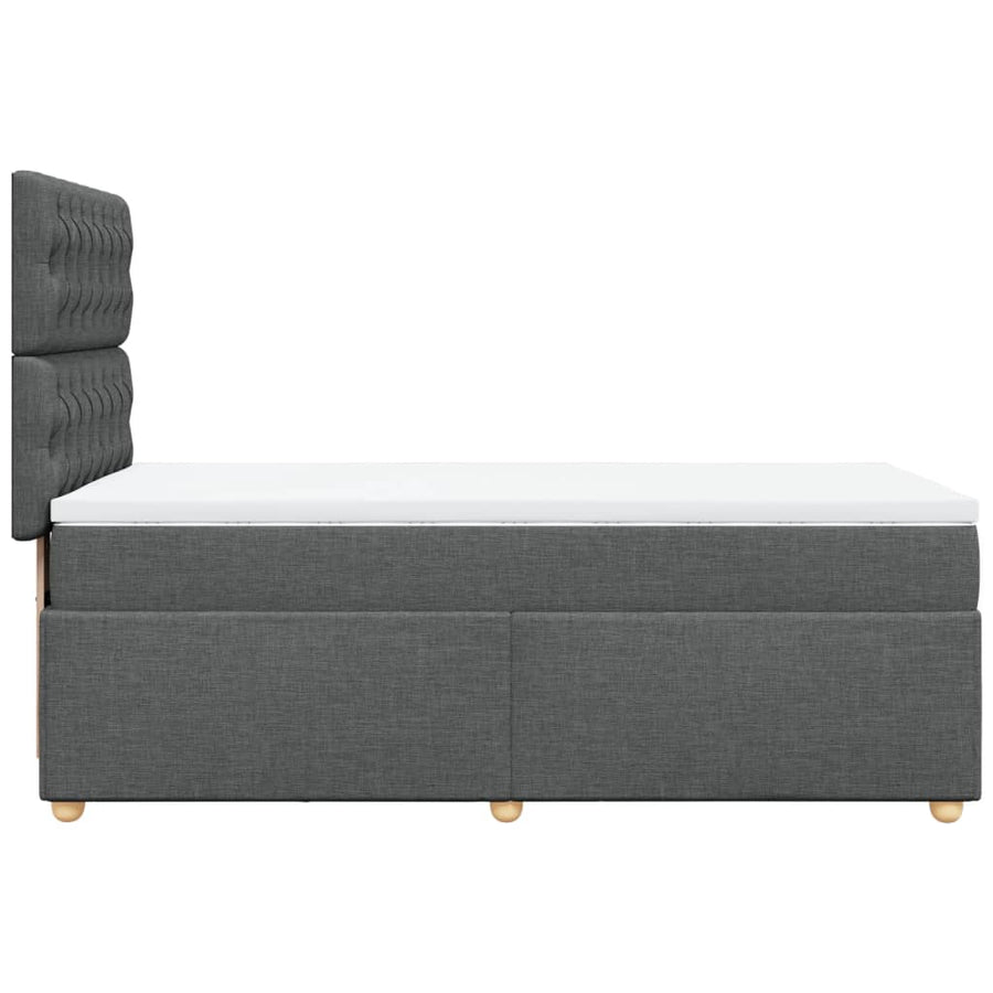 Boxspring met matras stof donkergrijs 90x190 cm