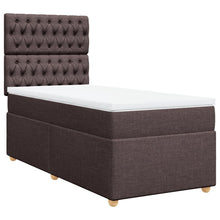 Boxspring met matras stof donkerbruin 90x190 cm