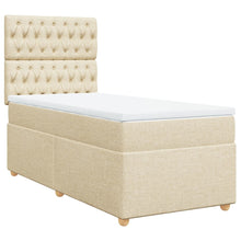 Boxspring met matras stof crèmekleurig 90x190 cm