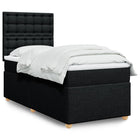 Box spring with black fabric mattress 90x190 cm