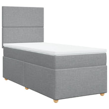 Boxspring met matras stof lichtgrijs 90x200 cm