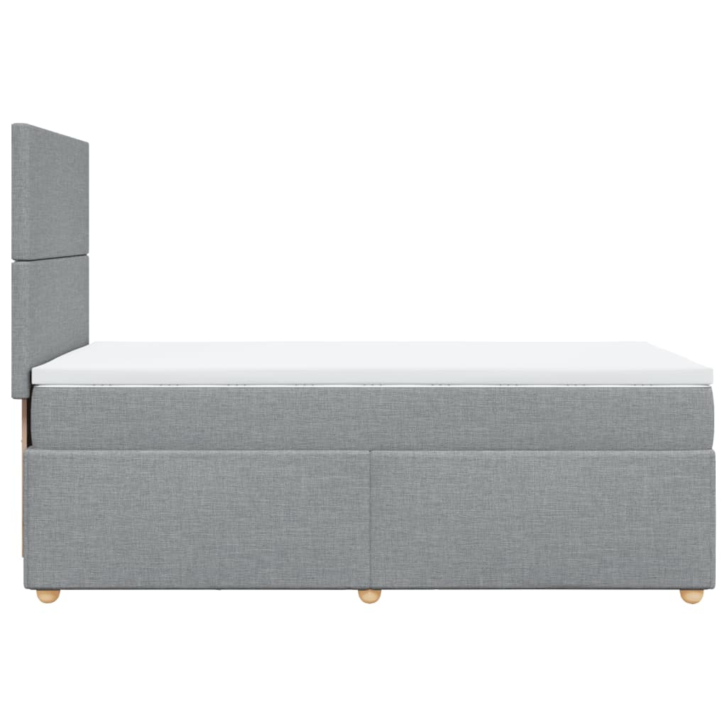 Boxspring met matras stof lichtgrijs 90x200 cm