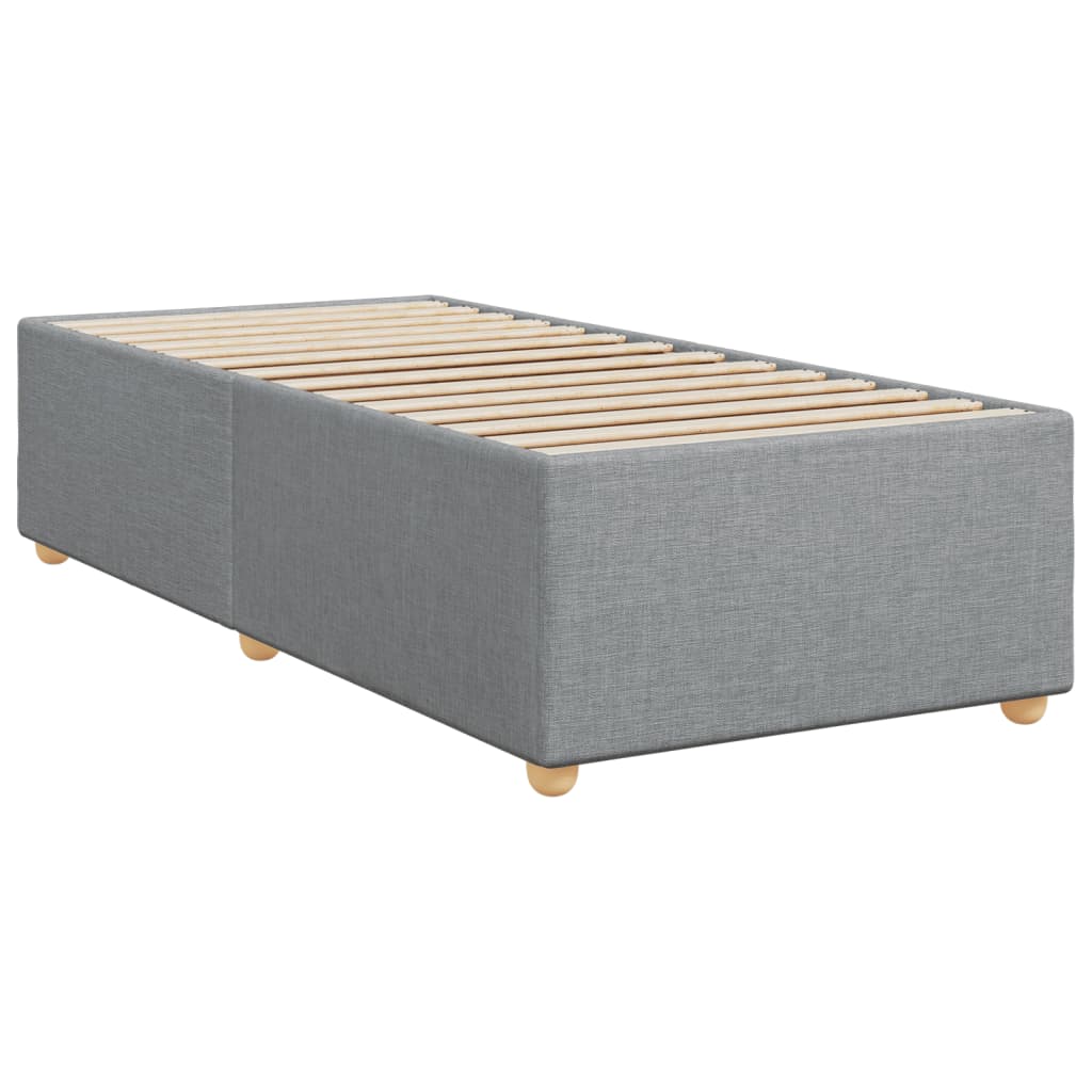 Boxspring met matras stof lichtgrijs 90x200 cm