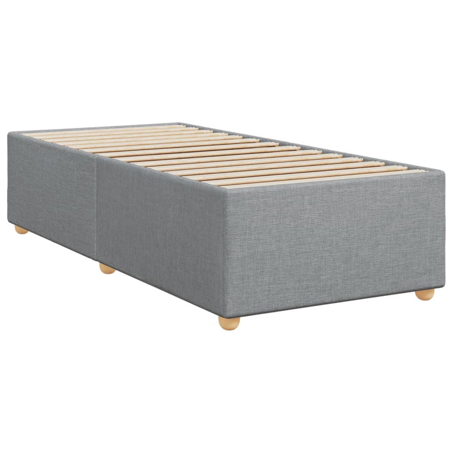 Boxspring met matras stof lichtgrijs 90x200 cm