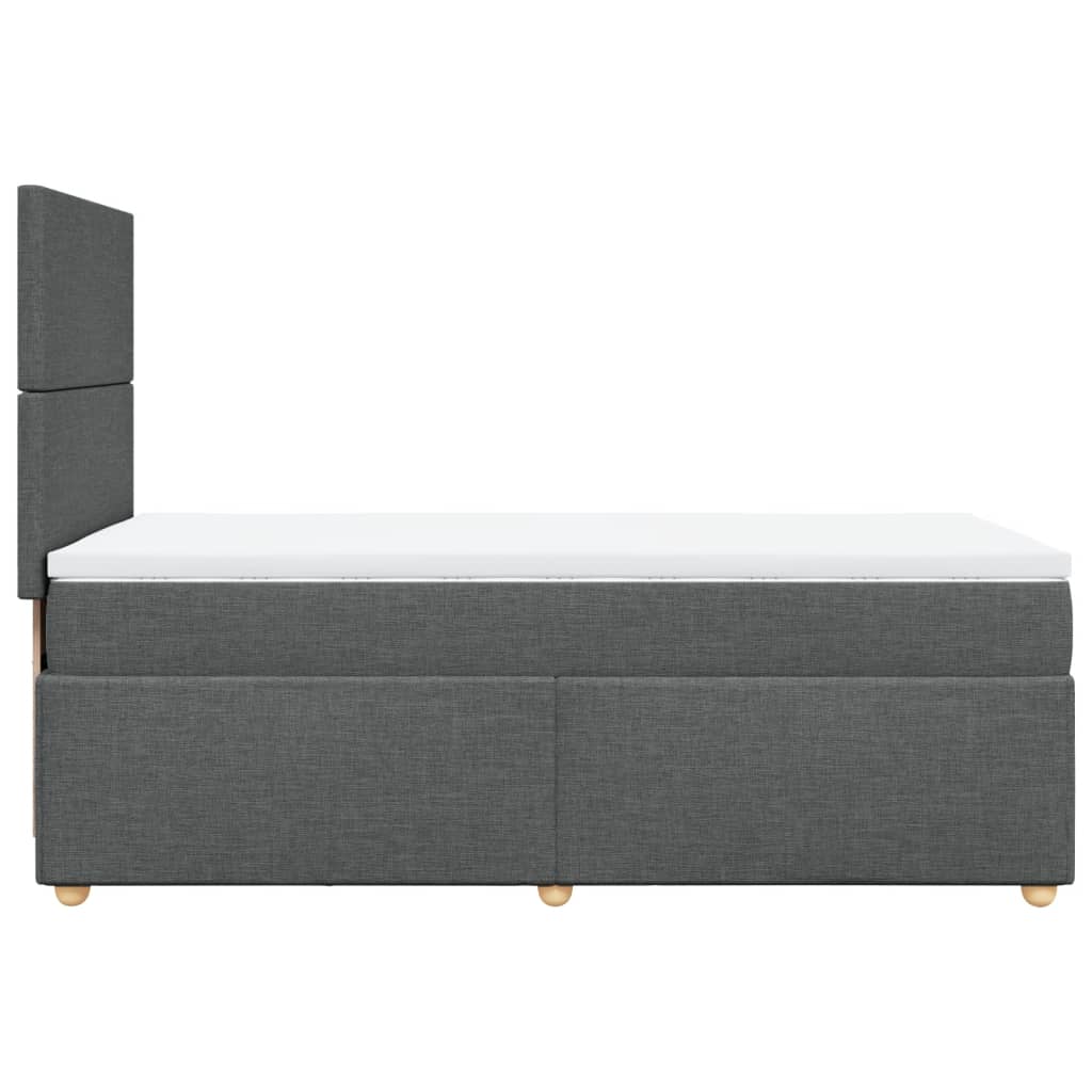 Boxspring met matras stof donkergrijs 90x200 cm