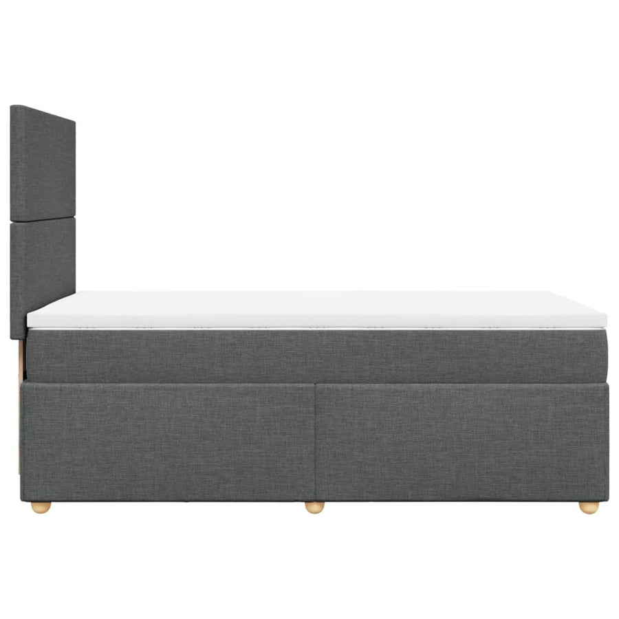 Boxspring met matras stof donkergrijs 90x200 cm