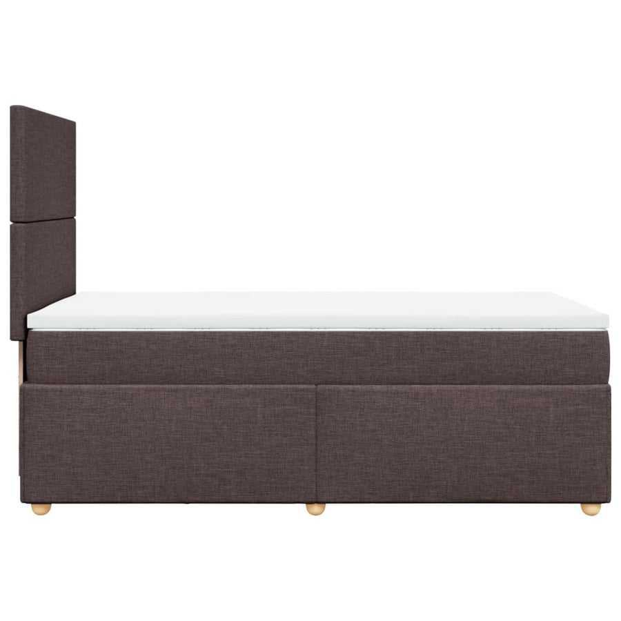 Boxspring met matras stof donkerbruin 90x200 cm