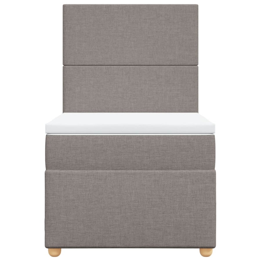 Boxspring met matras stof taupe 90x200 cm