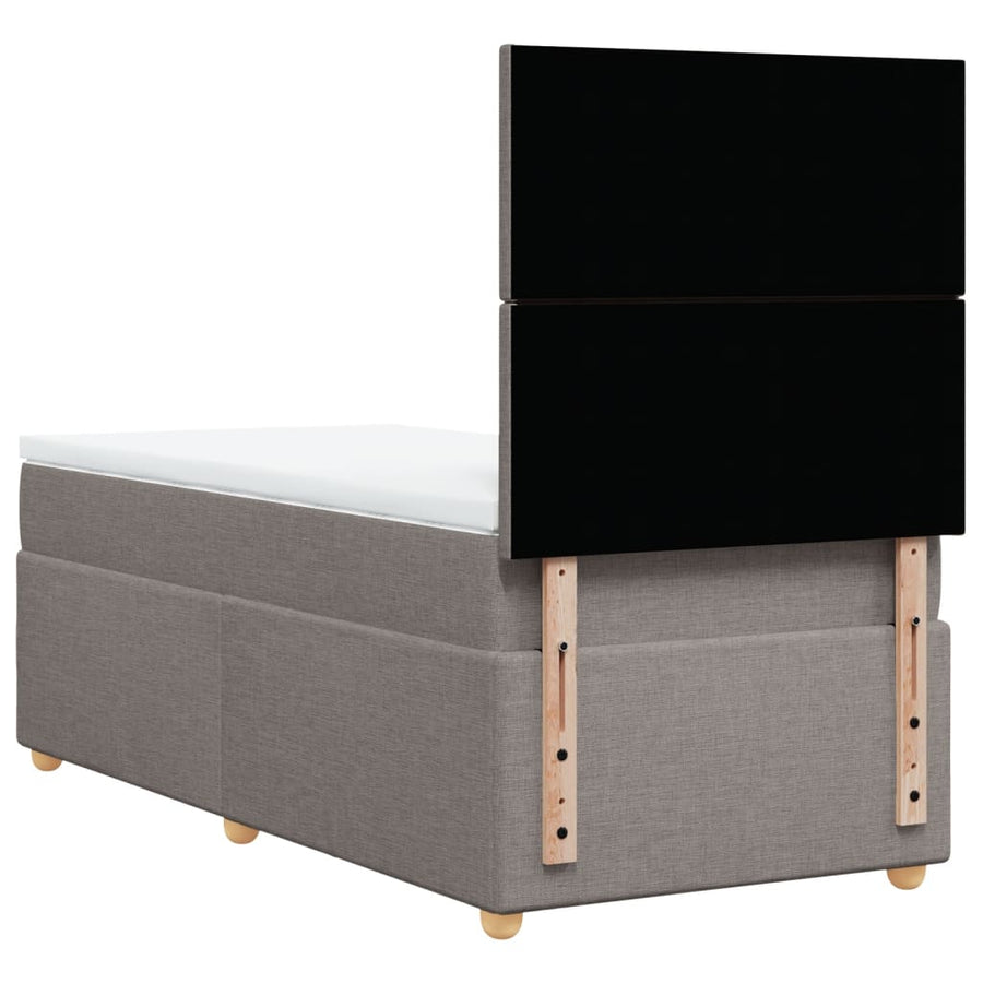 Boxspring met matras stof taupe 90x200 cm