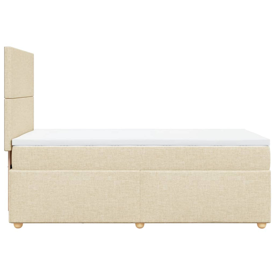 Boxspring met matras stof crèmekleurig 90x200 cm