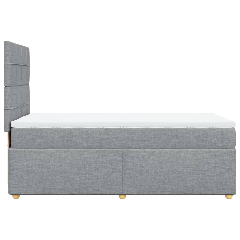 Boxspring met matras stof lichtgrijs 90x200 cm